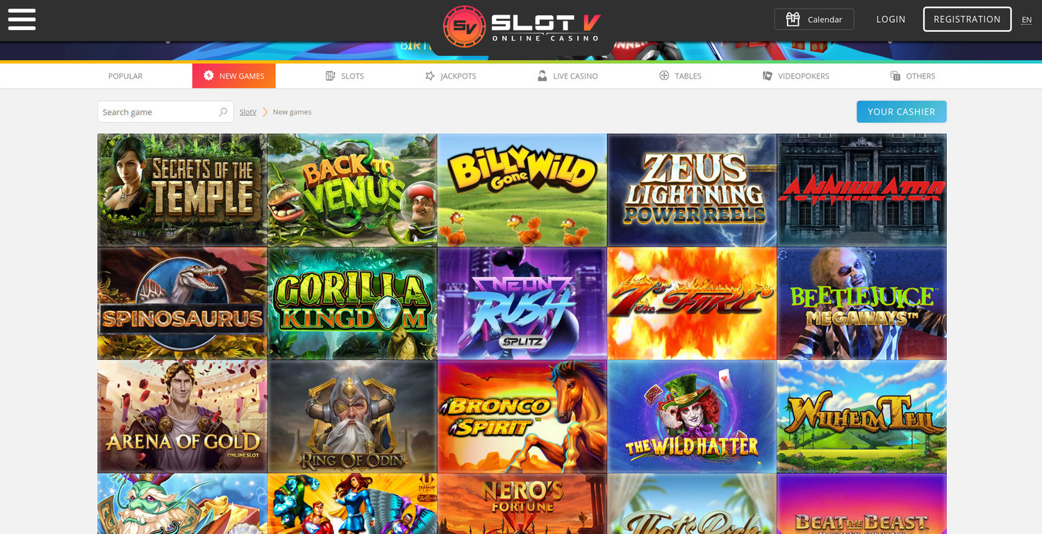 Noile jocuri slot gratuite și pe bani în SlotV Casino